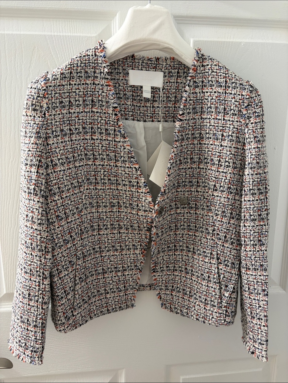 Boss Hugo Boss NWT Size 2 Classic Multicolor Tweed Women's Jacket